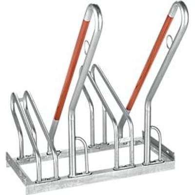 Fietsenrek, 1-zijdig, voor banden tot B 55 mm, B 700 x D 385 x H 815 mm, staal gegalvaniseerd, 2 parkeerplekken
