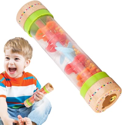 Regenstaaf Muziekinstrument - Geluidsspeelgoed Sensorisch - Muziek Leren - Rustgevend Regenachtig Geluid - 19.5 cm Lengte