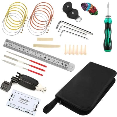 Elektrische Gitaar Bas Onderhoud Reparatie Gereedschap Set Luthier Afstel Onderhoudskit Inclusief 2 Set van veelkleurig