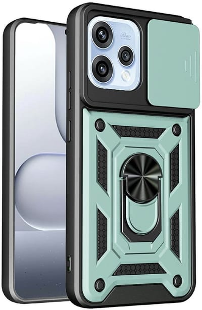 Coverup Hoesje - Geschikt voor OPPO Reno15 Hoesje - Coverup Armor Ring Kickstand Back Cover met Camera Shield - Groen