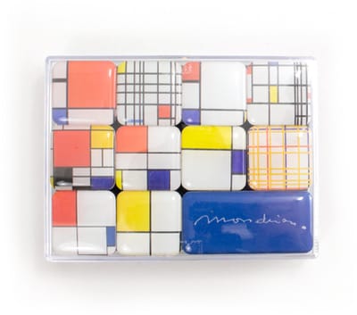 Lanzfeld Mondriaan - Magneetset van 11 - Koelkastmagneet - Art Deco - Softcover