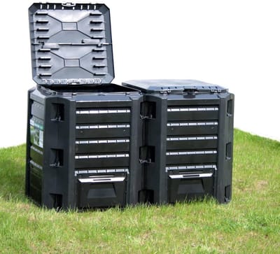 Tuincompostbak - Compostvat - Afval verwerken - Versnelt humusvorming - 1600 liter - Zwart