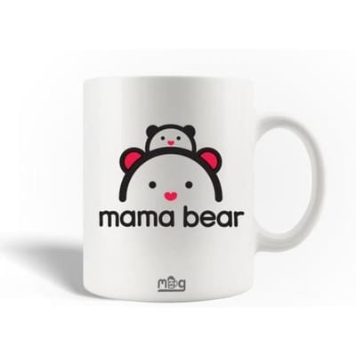 Mug en Céramique - MANIACASE - Mama bear Logo - 30cl - Blanc - Compatible lave-vaisselle