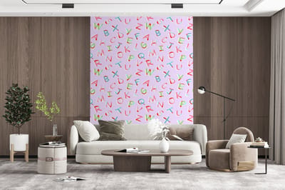 Behang - Fotobehang Alfabet - Letters - Patroon - Breedte 165 cm x hoogte 220 cm