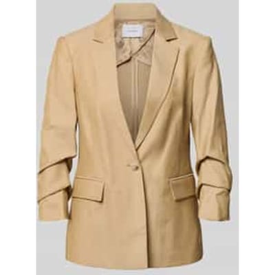 slim fit blazer met klepzakken en geraffelde mouwen