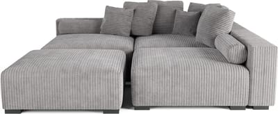 Hoekbank Lazy Bigsofa - Ultrasoft Chillsofa volledig modulair - Hoeksalon Corduroy ribstof Donkergrijs