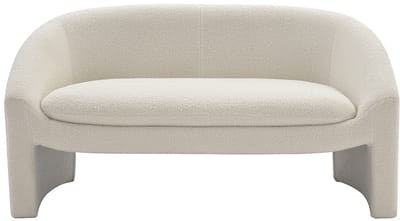 Vente-unique Zitbank 2 personen in wit bouclé OSSANA