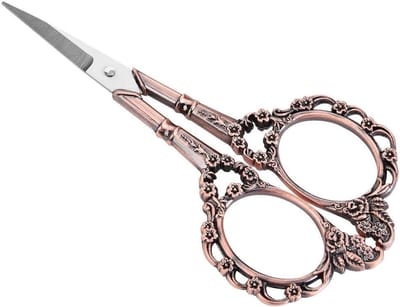 Vintage Bloemenpatroon Schaar voor Borduren en Knippen - Klassieke Roestvrijstalen Cutter met Ergonomisch Handvat en Precisie Snijders
