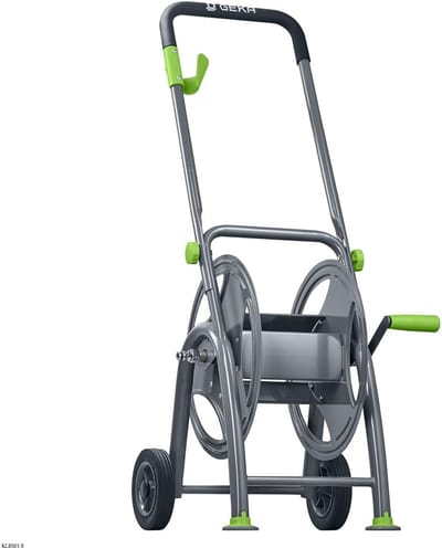 Slanghaspel - Slangenhouder - Tuin Besproeien - Gepoedercoat Staal - 40 x 40 x 56 cm - Grijs/Groen