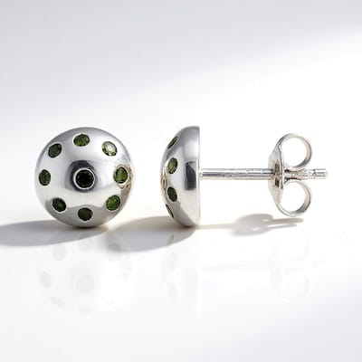 Cavill - Zilveren Oorstekers - 925 Sterling Zilver - 0,2ct Smaragdgroene Diamanten Rond Briljant - Tijdloze Elegante Oorbellen Dames