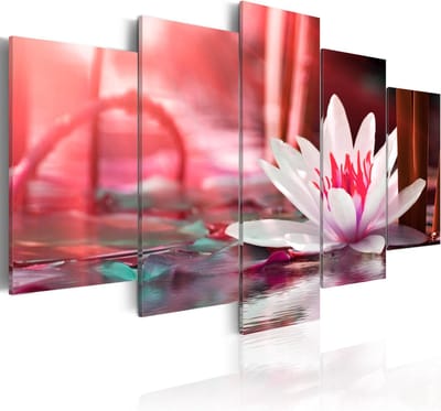 Schilderijen Op Canvas - Schilderij - Amaranthine Lotus 100x50 - Artgeist Schilderij