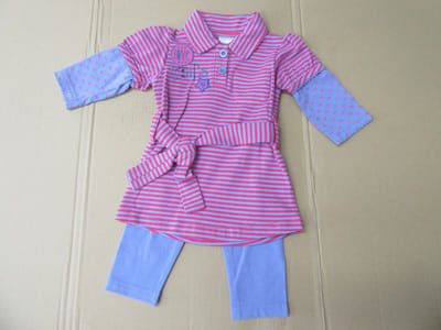 Dirkje  ,  Kleedje+ legging Bovenkledij Baby Jurk Maat 74