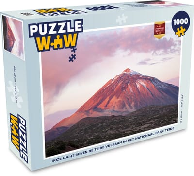 Puzzel Roze lucht boven de Teide-vulkaan in het Nationaal park Teide - Legpuzzel - Puzzel 1000 stukjes volwassenen
