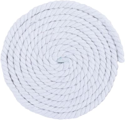 Katoenen Touw - Decoratief Koord - Ambachtelijke Projecten - Zacht en Splijtbaar - 1/4 Inch Diameter - Wit