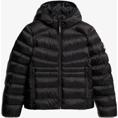 Superdry Gewatteerde Fuji-jas met Capuchon Zwart Grootte: 40