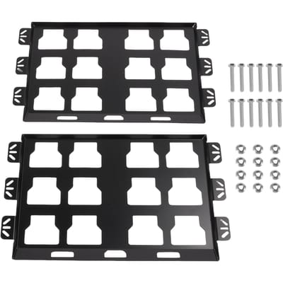 2 Stuks Montageplaten Compatibel met Milwaukee Packout Gereedschapskist, 100 lbs, Metalen Volledige Platen voor Gereedschapsopslag en black