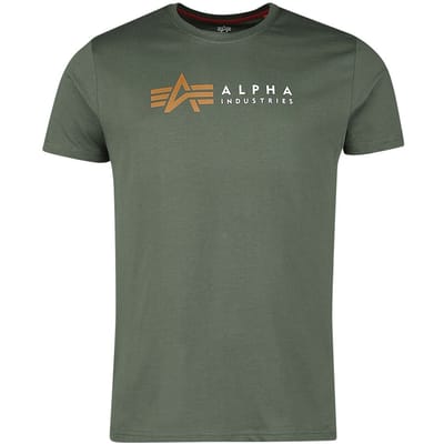 Alpha Industries T-shirt - ALPHA LABEL T - L tot XXL - voor Mannen - olijf