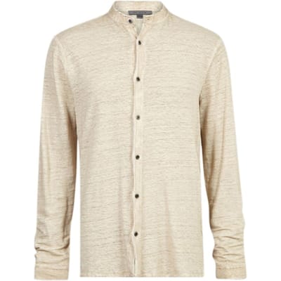 John Varvatos Trinity Regular Fit Ls Band Collar Shirt Toast Maat: XXL | Casual Overhemden Outlet | Heren | Beige
