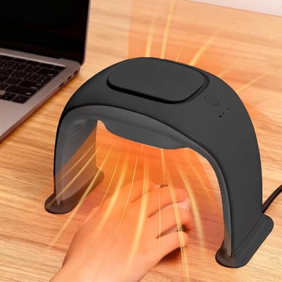 Opvouwbare Elektrische Tafelverwarming met Thermostaat - Energiezuinige Handwarmer voor Kantoor en Thuis, Perfect als Kerstcadeau