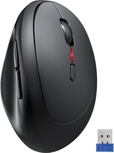 StayPowered Ergonomische Draadloze Muis - Comfort en Precisie voor Langdurig Gebruik - 4800 DPI Instelbaar - Geruisloos Klikken - 6 Knoppen voor Efficiëntie - Geschikt voor PC en Laptop - Zwart - Levering Sneller dan Aangegeven!