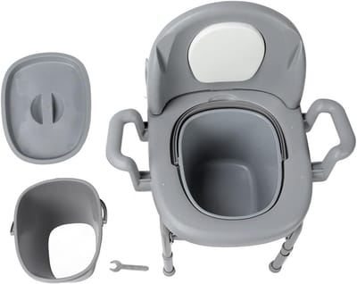 Opvouwbare toiletstoel op nachtkastje, stabiel frame van verzinkt staal, draagbaar toilet voor volwassenen met emmer voor oudere zwangere vrouwen