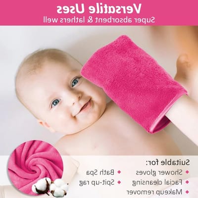Zachte Microfiber Wasdoeken Set van 4 Stuks, Herbruikbare Douchehandschoenen voor Gezichtsreiniging, Ideaal voor Bad en Makeup Verwijdering (15x20cm)