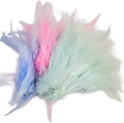 BamBella ® - Veren - 250 stuks kleine veertjes blauw groen roze mix