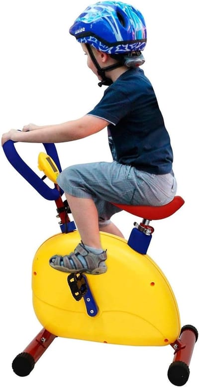 Kinder Hometrainer - Indoor Fiets - Kind Beweging - Verstelbare Zetel - 55 x 35 x 70 CM - Rood Geel
