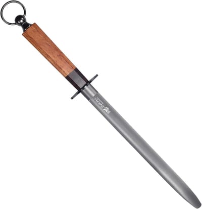 Professionele Japanse Messenslijper van 40 cm met Zwarte Diamant en Houten Handvat voor Keukengebruik en Cadeauverpakking