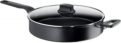 Sautepan met Deksel - Koekenpan - Eten Bereiden - Titanium Coating - 28 cm - Zwart