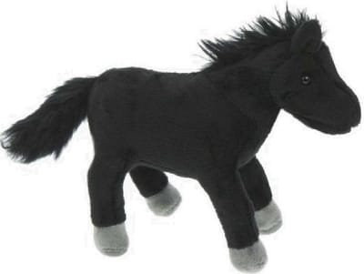 Cornelissen Pluche knuffel paarden - zwart - 25 cm - Boerderij dieren