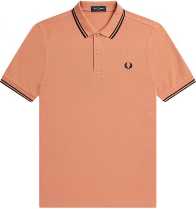 Fred Perry M3600 polo twin tipped shirt - pique - Light Rust - Maat: S