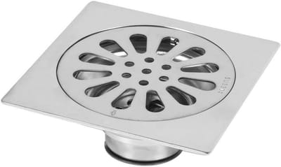 Vierkante Roestvrijstalen Vloerafvoer 100x100mm met Vuilvanger - Geschikt voor Douche, Badkamer en Buiten