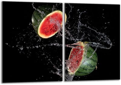 TMK ArtDeko - Serie Keukenbescherming - Roze Watermeloen - Dubbelzijdig Glasbeschermplaat - 40x52cm