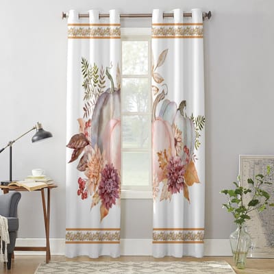 Herfst Bloem Bladeren Boerderij Luxe Raamgordijn voor Woonkamer Slaapkamer Huisdecoratie Keuken voor Raamgordijnen 135W x 60H(cm) x1 white