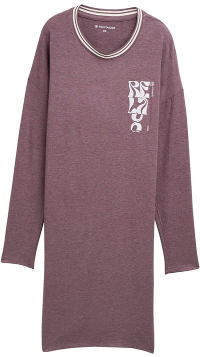 Tom Tailor - Nachthemd in gemêleerde look - Maat 36 - purple-medium-melange