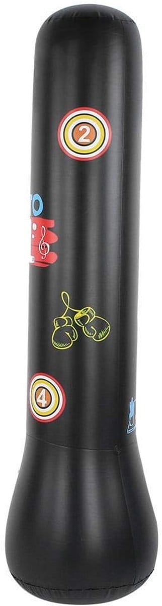 OmGoods - Dailygoody - Boxing Boxsack - Fitness Bokszak - Opblaasbare Stressverlichter - Zwart - Geschikt voor Volwassenen en Kinderen - 1,4 Meter