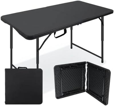 Opvouwbare Tafel - Klaptafel Campingtafel - Buitenactiviteiten - Verstelbare Hoogte - 48 inch - Zwart