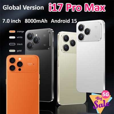 2026 NIEUW Voor i17 Pro Max Smartphone Originele 7.0HD Mobiele Telefoons 5G Dual Card Mobiele Telefoons 8000 mAh Android 15 Ontgrendeld Mobiele Telefoon