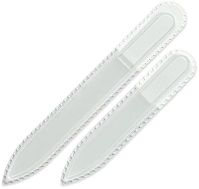 Set van 2 Gehard Glas Vijlsets – Handgemaakt in Tsjechië – Duurzame Vijl voor Natuurlijke Nagels met Levenslange Garantie