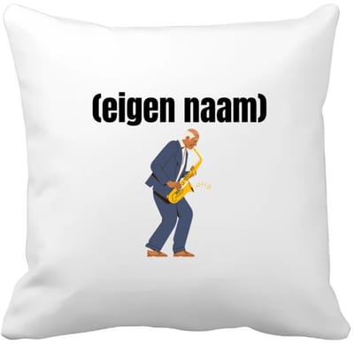 Akyol - man met saxofoon met eigen naam Kussen hoes - Muziek - muziek liefhebbers - iemand die houdt van saxofoons - verjaardag - cadeau - kado - 40 bij 40 cm