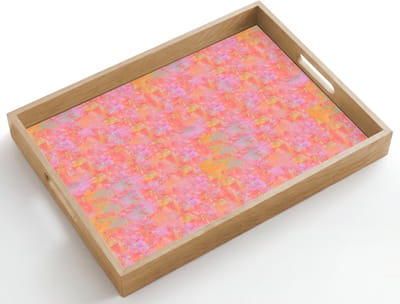 Dienblad hout 50x35 cm - Schootdienblad - Verf - Texturen - Pastel - Borrelplank rechthoek - Plateau dienbladen