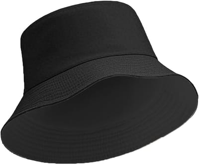 Buckethat - Vissershoedje - Festival hoedje - Zonnehoed - Emmerhoed - Hoofddeksel - Katoen - Zomeraccessoire - Volwassenen - One size fits all - Zwart - Jonyx