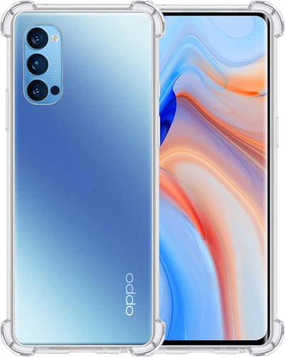 Hoesje - Geschikt voor OPPO Reno 4 Pro 5G - Sterk & Shockproof - Siliconen Shock Case - Hoes Cover - Telefoonhoes - Transparant