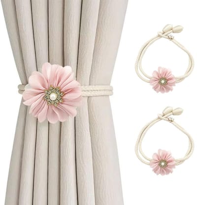 Dailygoods- Gordijnclips Bloem - Verstelbare Gordijnbinder - 2 Stuks - Eenvoudig te Installeren - Decoratieve Gordijnaccessoire - Geschikt voor Diverse Stijlen - Gordijnbinders