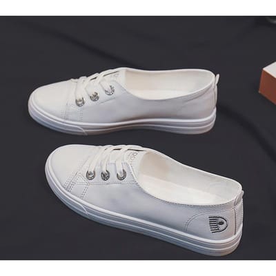 Lui Witte Schoenen voor Dames Lente en Herfst Nieuwe Platte Zool Slip-on Casual Veelzijdige Laag uitgesneden Pumps voor Studenten Trendy 40 gray