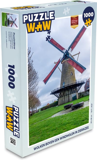 Puzzel Wolken boven een windmolen in Zierikzee - Legpuzzel - Puzzel 1000 stukjes volwassenen