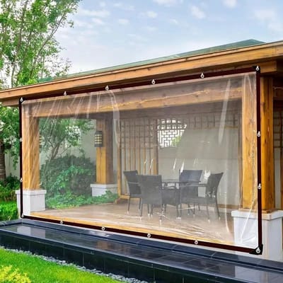Transparante zeilen - waterdicht - extra sterk 3x4 m - groot transparant vinyl terraszeil met ringen - plastic zeil voor kassen, veranda's, enz.