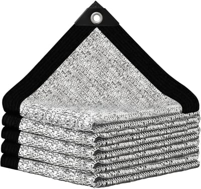 schaduwnet, tuin, schaduwnet, ademende koeling, 80%, met ogen, eenvoudig op te hangen, aluminium schaduwdoek voor kassen, gazons, kippenhokken en kennels