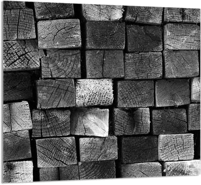 TMK ArtDeko Serie - Glazen Keukenpaneel - 65x60 cm - Houtlook